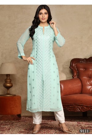 Light Green Georgette /Chiffon Kurti 